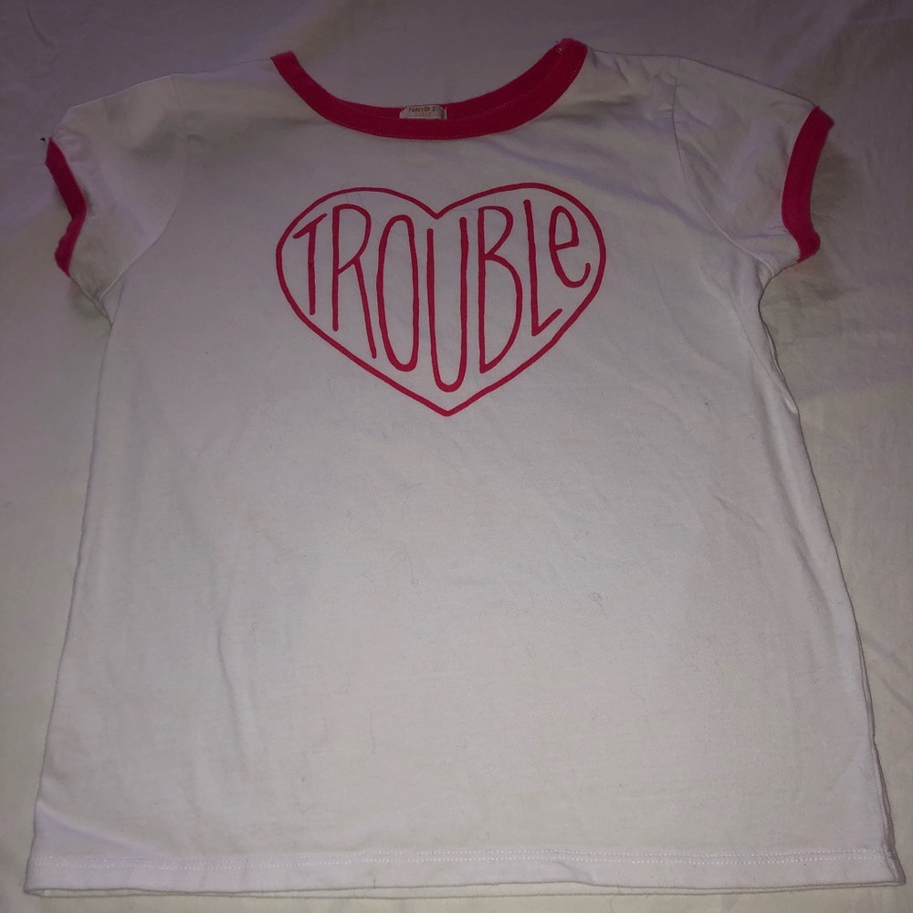 Three adorable shirts from forever 21. Girls size 13/14.  All in good condition. - Picture 6 of 16